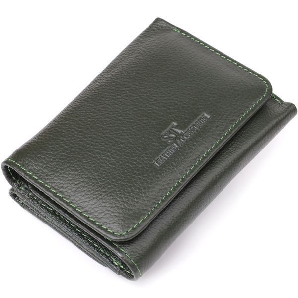 Маленький гаманець зручного формату із натуральної шкіри ST Leather 23076 Зелений 23076 фото