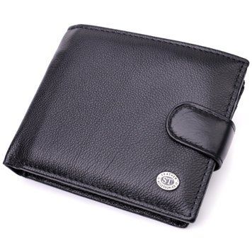 Чоловічий горизонтальний гаманець із натуральної шкіри ST Leather 22466 Чорний 22466 фото