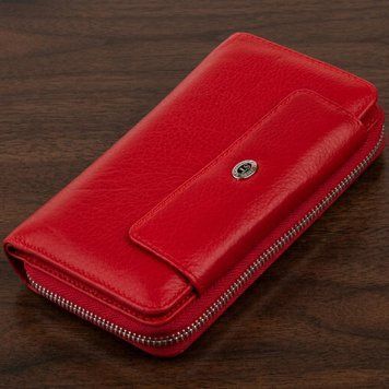 Гаманець зі шкіри на клямці ST Leather 19343 Червоний 19343 фото
