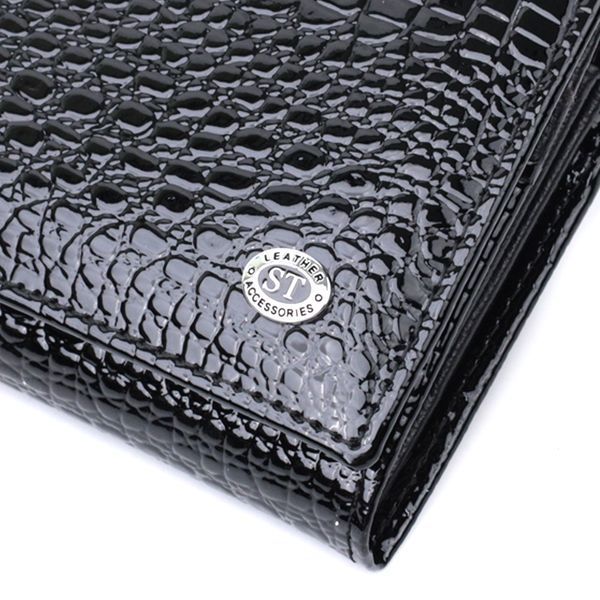 Жіночий гаманець із натуральної лакованої шкіри ST Leather 22679 Чорний 22679 фото