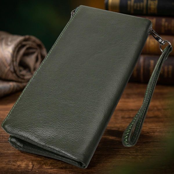 Красивий шкіряний гаманець на три відділення ST Leather 23110 Зелений 23110 фото