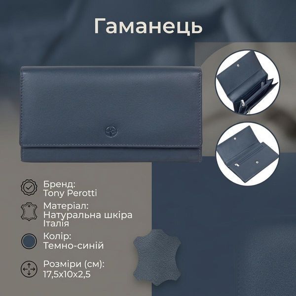 Жіночий гаманець Tony Perotti натуральна шкіра Cortina 5048 (90256) Темно-синій 90256 фото